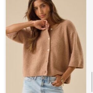 Boxy button up sweater M NWT